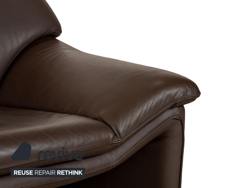 Laauser Atlanta Leder Zweisitzer Braun Sofa Couch – Bild 4