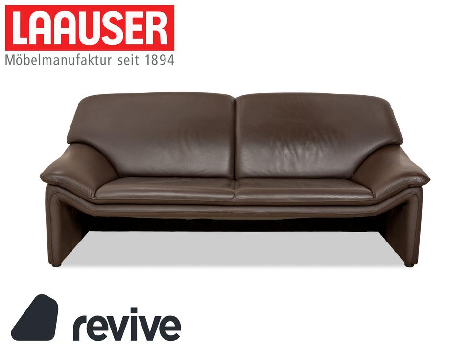 Laauser Atlanta Leder Zweisitzer Braun Sofa Couch