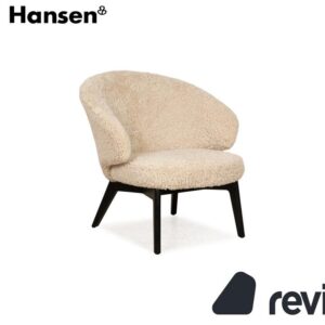 Fritz Hansen LET Fell Sessel Creme echtes Schaaffell Holzgestell