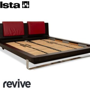 Hülsta Tamis Holz Leder Bett Schwarz Rot 180 x 200