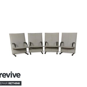 Arflex T-Line 4x Sessel Leder Grau Schwarz