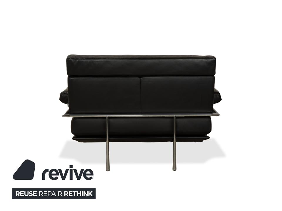 Jori Leder Zweisitzer Sessel Schwarz Sofa Couch manuelle Funktion – Bild 20