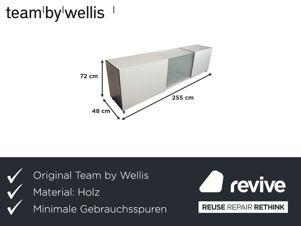 Team by Wellis Metall Sideboard Grau Glas – Bild 2