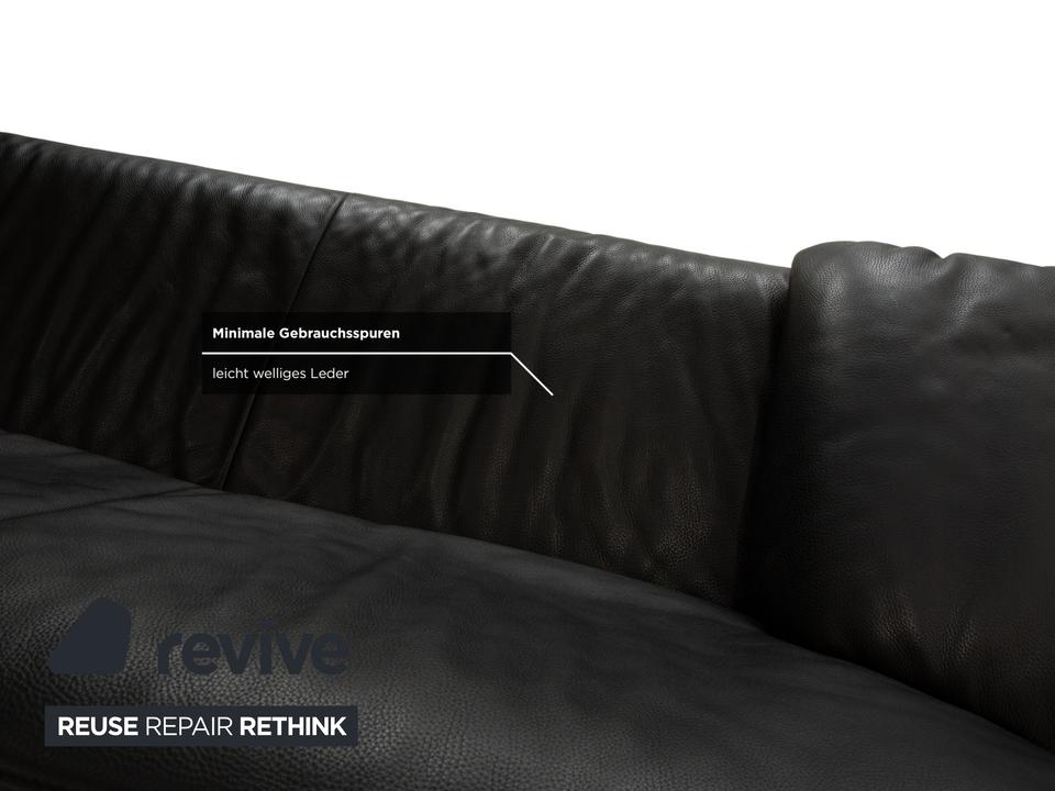 Jori Linea Leder Zweisitzer Schwarz manuelle Funktion Sofa Couch – Bild 8