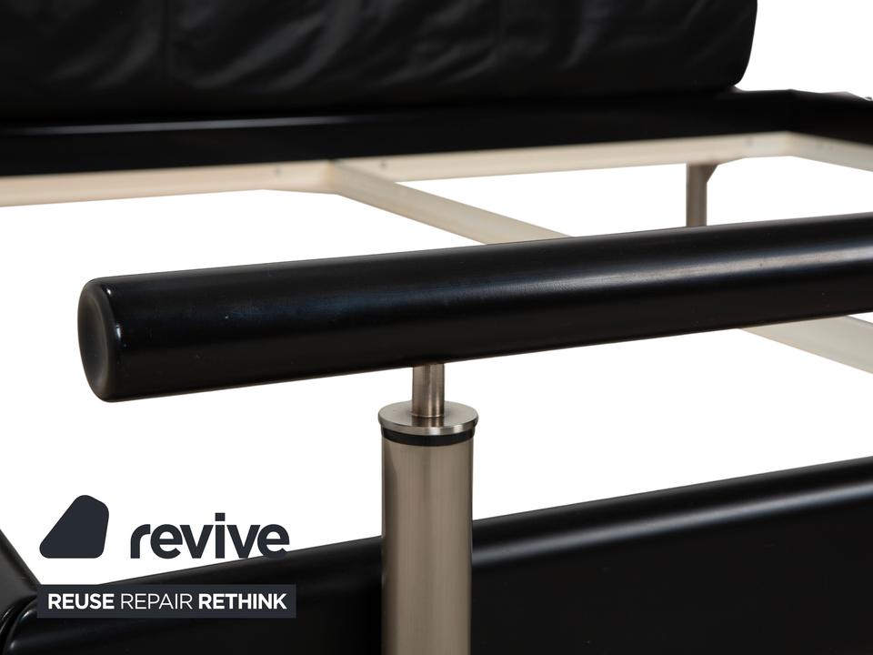 Möller Design Leder Holz Bett Schwarz Silber 200x200 – Bild 3