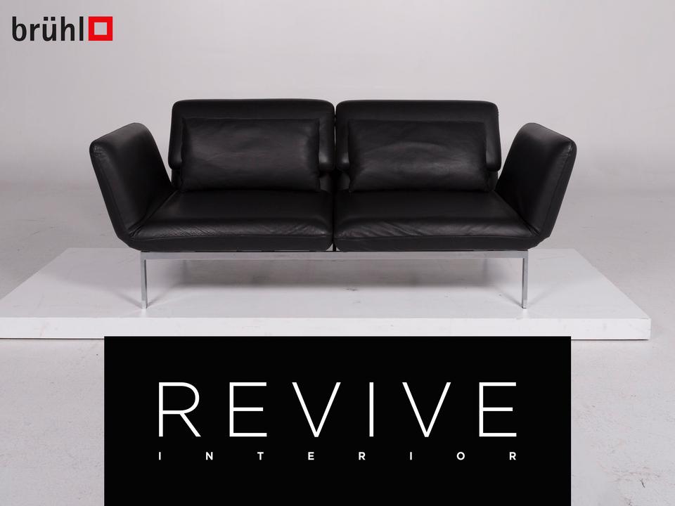 Brühl Roro Medium Leder Sofa Schwarz Zweisitzer Couch inkl. ✨