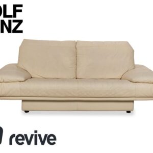 Rolf Benz 345 Leder Zweisitzer Creme Sofa Couch
