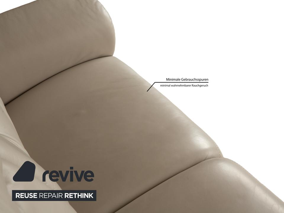 Himolla Cumuly Leder Sofa Garnitur Beige Hellgrau Dreisitzer – Bild 7