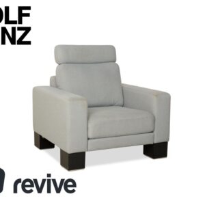 Rolf Benz EGO Stoff Sessel Blau Hellgrau Kopfstütze