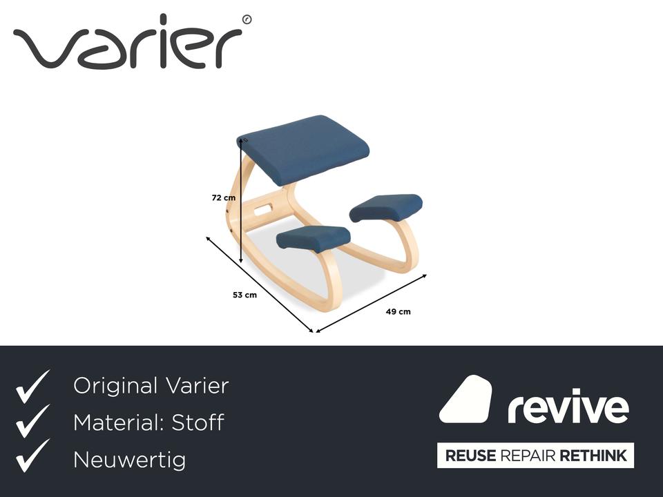 Varier Variable Stoff Sessel Stuhl Hocker Blau Kniestuhl – Bild 2