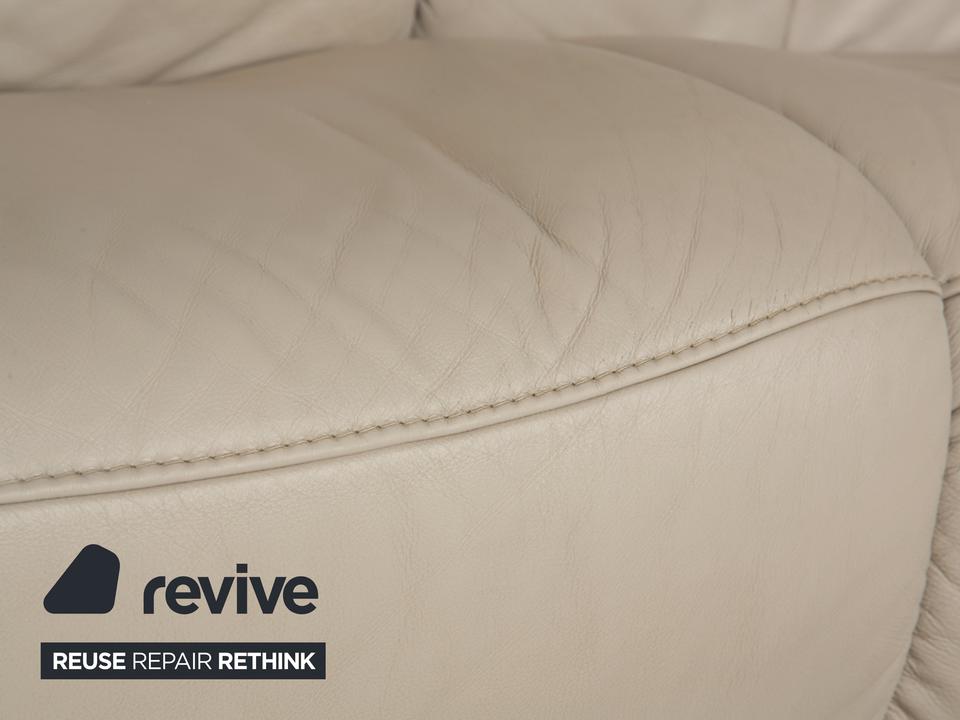 Himolla Cumuly Leder Sofa Garnitur Beige Hellgrau Dreisitzer – Bild 4