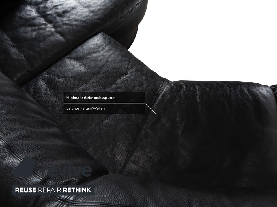 Artanova Medea Leder Ecksofa Schwarz Recamiere Rechts Sofa Couch – Bild 9
