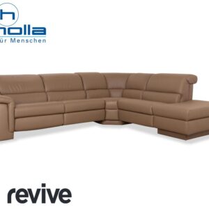 Himolla 1301 Leder Ecksofa Beige Taupe Recamiere rechts
