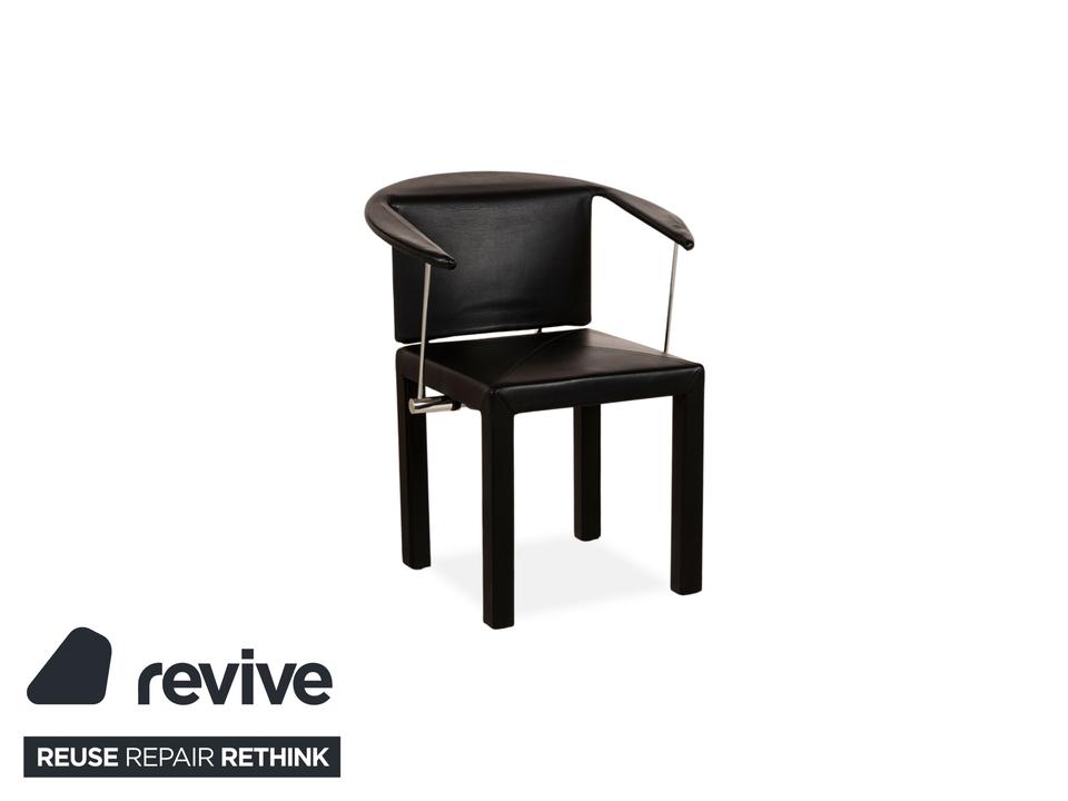 4er Garnitur B&B Italia Arcadia Leder Stuhl Blau Schwarz – Bild 13