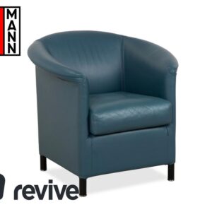 Wittmann Ledersessel Leder Blau Grau Petrol