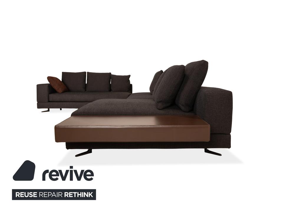 Minotti White Stoff Ecksofa Grau Sofa Couch – Bild 11