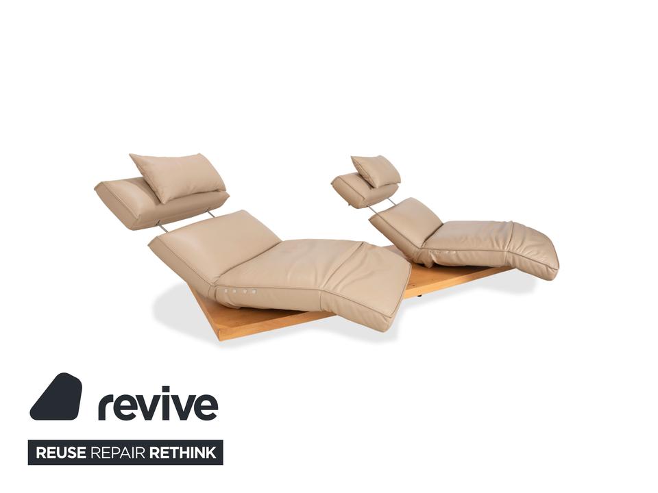 Koinor Free Motion Etino 2 Leder Holz Zweisitzer Beige – Bild 8