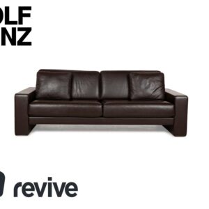 Rolf Benz EGO Leder Dreisitzer Braun Sofa Couch manuelle Funktion