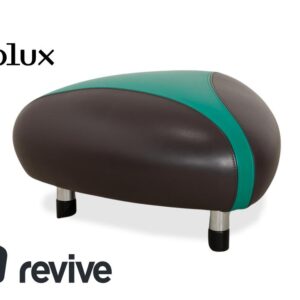 Leolux Pallone Leder Hocker Grün Dunkelgrau