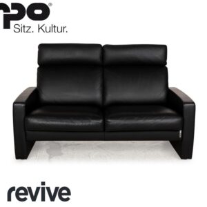 Erpo Just Relax Leder Zweisitzer Schwarz manuelle Funktion Sofa