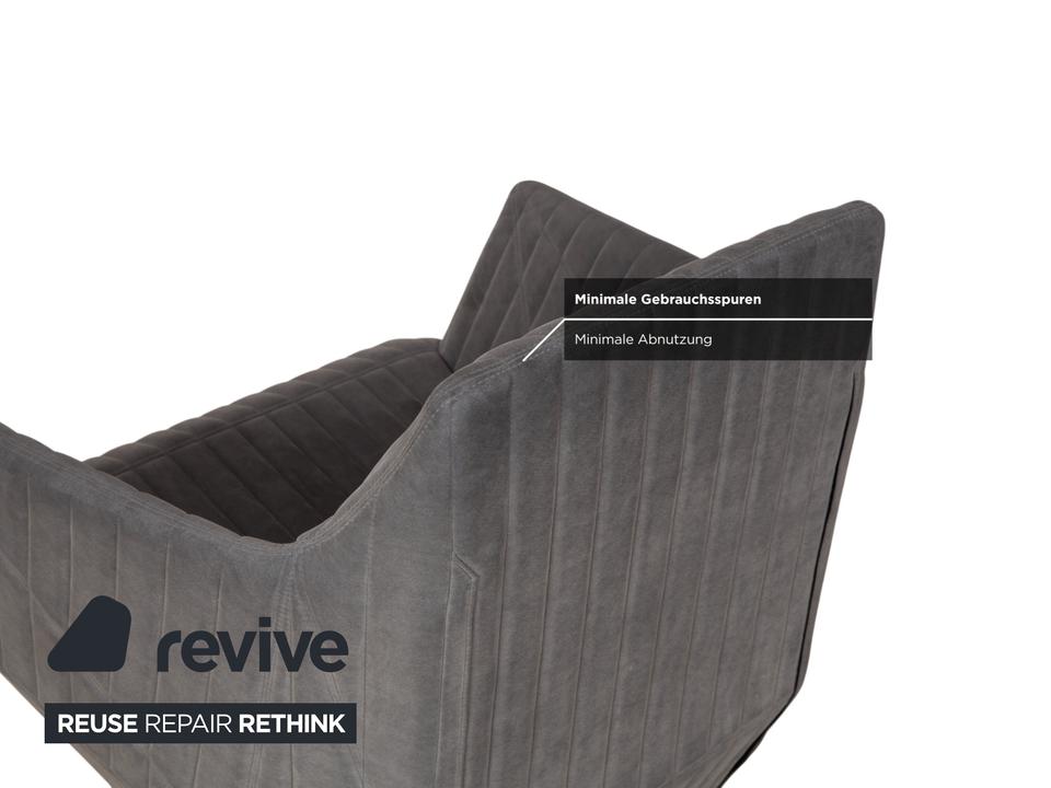 ligne roset Facett Stoff Sessel Hocker Grau – Bild 13