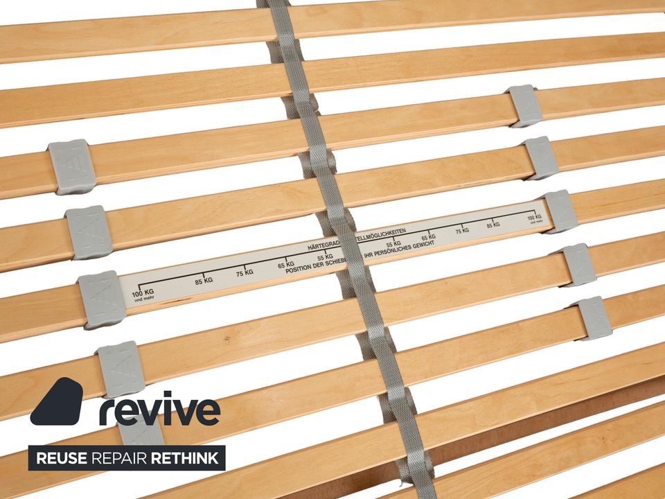 Ligne Roset Holz Bett Weiß Dunkelgrau 140 x 200 cm – Bild 4