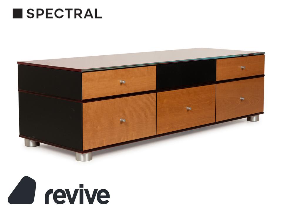 Spectral Holz Sideboard Rot Braun Schwarz Lowboard
