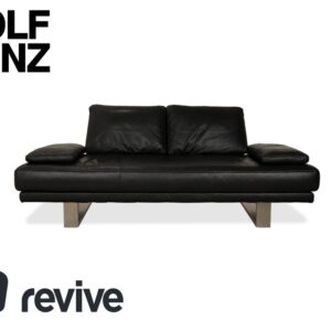 Rolf Benz 6600 Leder Zweisitzer Schwarz Sofa Couch