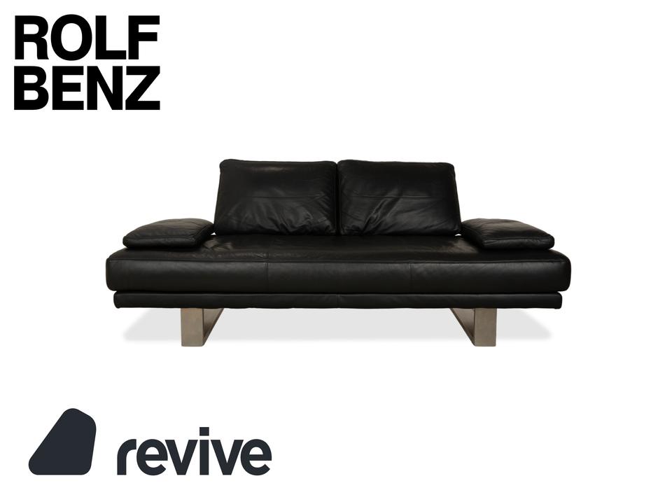 Rolf Benz 6600 Leder Zweisitzer Schwarz Sofa Couch