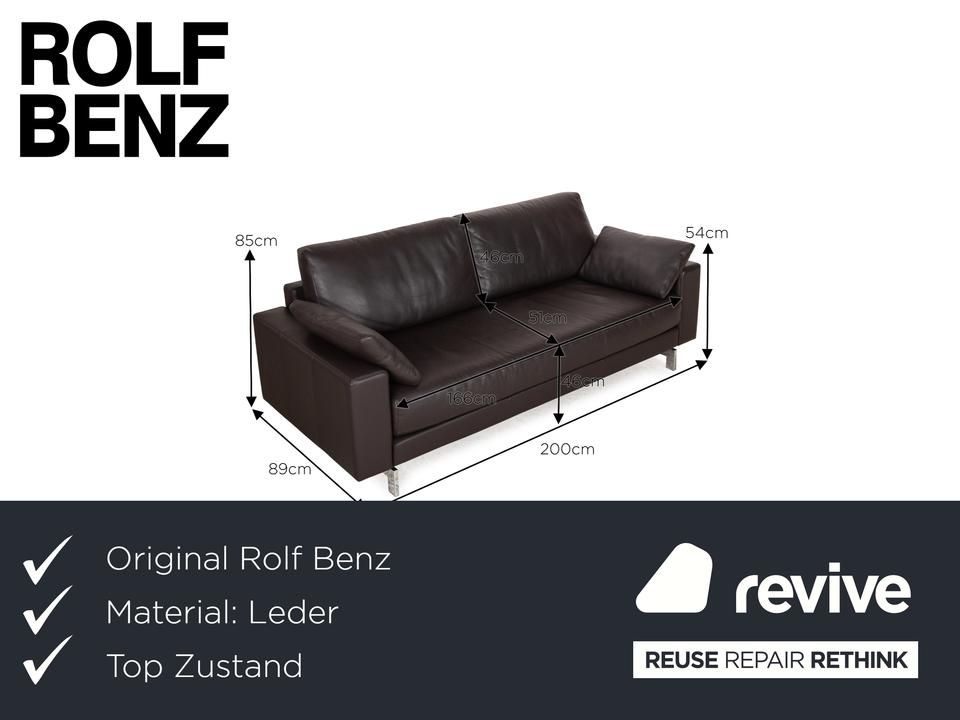 Rolf Benz Vida Leder Zweisitzer Braun Dunkelbraun Sofa Couch ✨ – Bild 2
