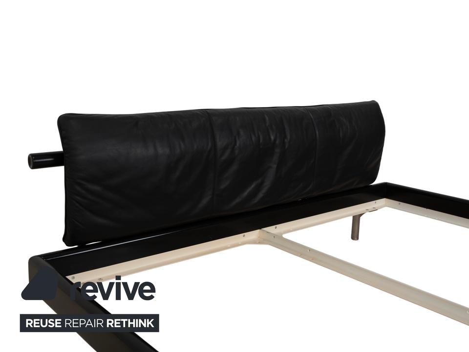 Möller Design Leder Holz Bett Schwarz Silber 200x200 – Bild 5