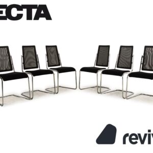 6er Garnitur Tecta Stoff Stuhl Schwarz Freischwinger Esszimmer