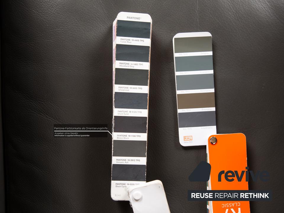 Minotti Suitcase line Leder Sessel Grau – Bild 8