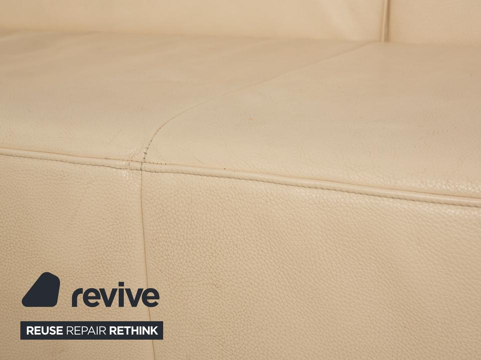 Ewald Schillig Monda Status Leder Ecksofa Récamière links Creme – Bild 5
