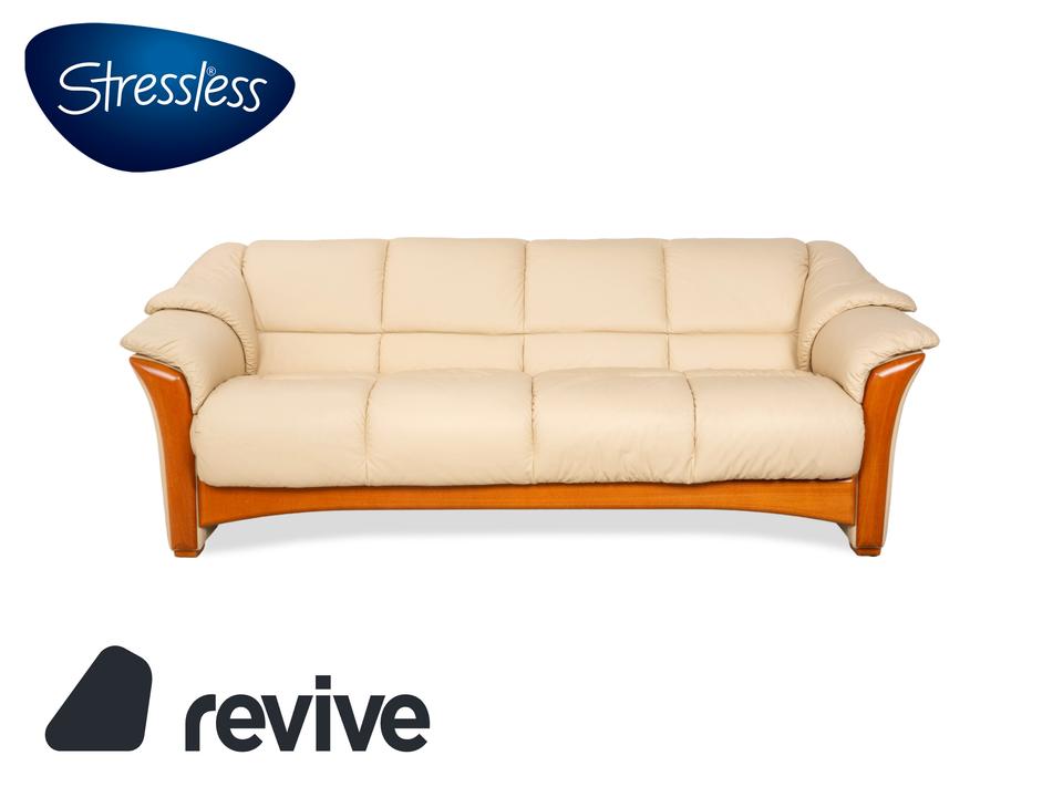 Stressless Oslo Leder Viersitzer Creme Sofa Couch