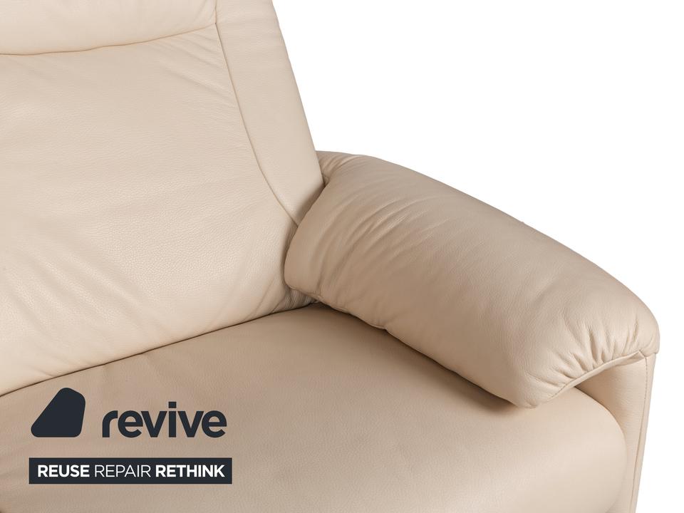 Willi Schillig Leder Zweisitzer Creme Sofa Couch manuelle – Bild 7
