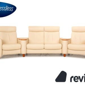 Stressless Arion Leder Viersitzer Beige Sofa Couch manuelle ✨