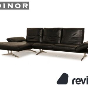 Koinor Francis Leder Ecksofa Schwarz Recamiere Links Sofa Couch ✨