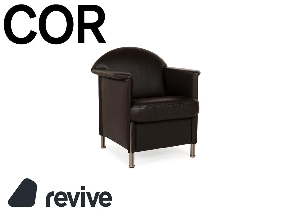 Cor Logo Leder Sessel Braun
