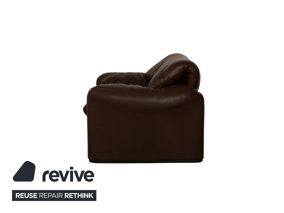 Cassina Maralunga Leder Sessel Braun Kastanie manuelle Funktion – Bild 14