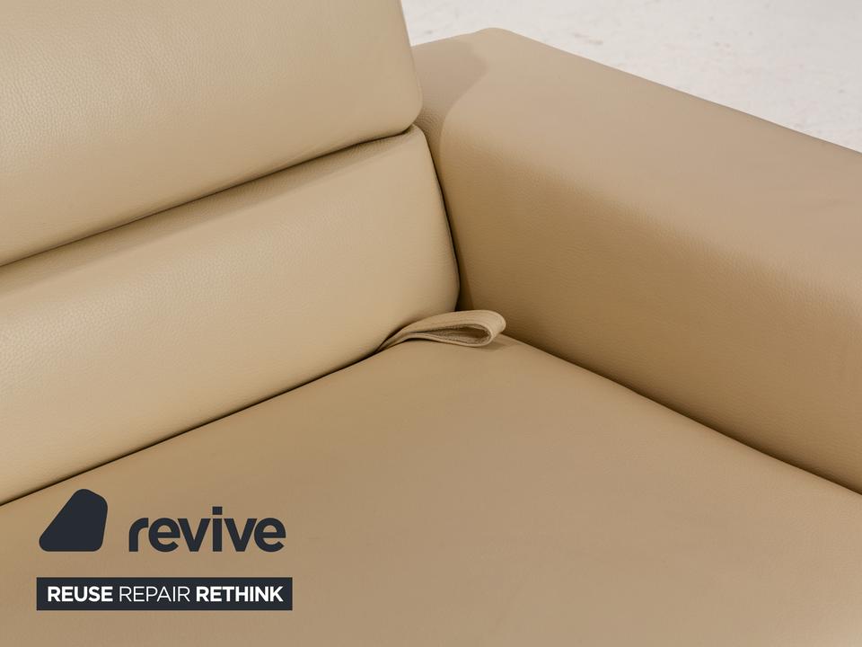 Brühl Alba Leder Dreisitzer Beige Creme manuelle Funktion Sofa – Bild 8