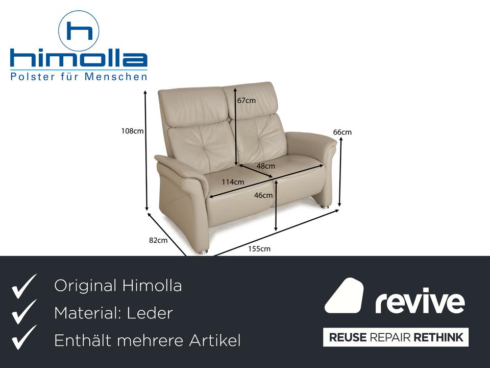 Himolla Cumuly Leder Sofa Garnitur Beige Hellgrau Dreisitzer – Bild 3