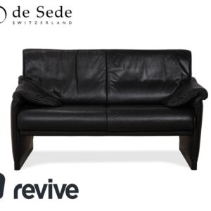de Sede DS-14 Leder Zweisitzer Schwarz Couch Sofa