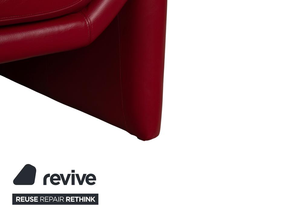 de Sede Leder Zweisitzer Rot Sofa Couch manuelle Funktion – Bild 9