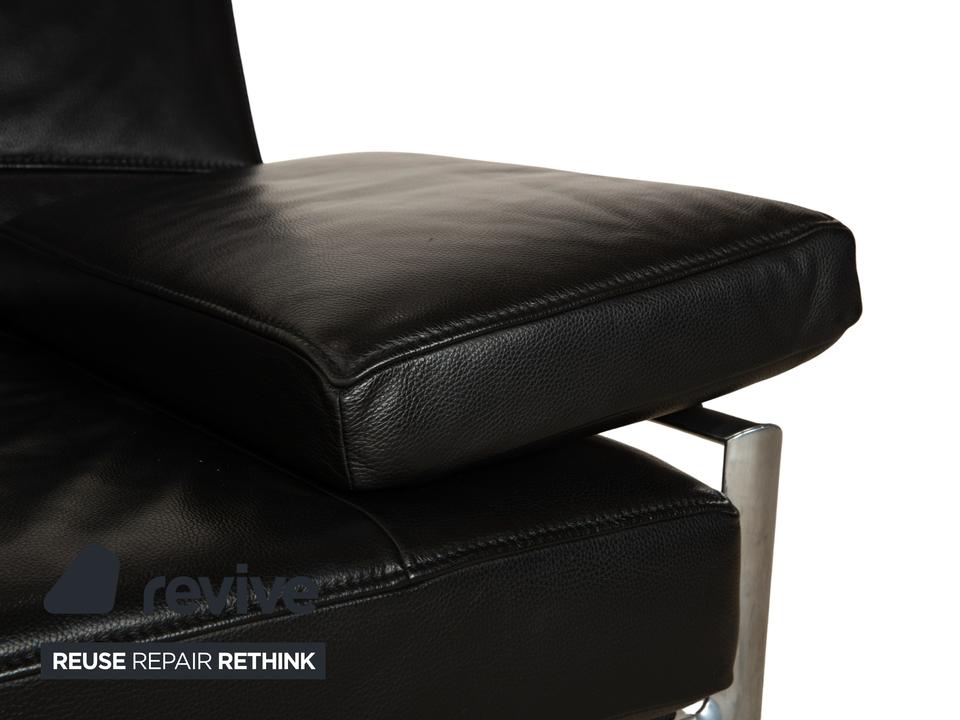Jori Leder Zweisitzer Sessel Schwarz Sofa Couch manuelle Funktion – Bild 10