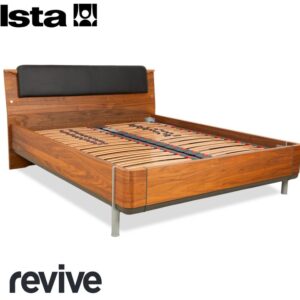 Hülsta Holz Bett Braun Leder Kopfteil 160x200 cm