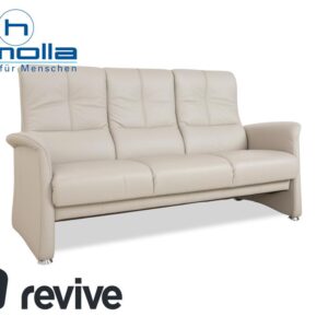 Himolla 6001 Leder Dreisitzer Grau manuelle Funktion Sofa Couch
