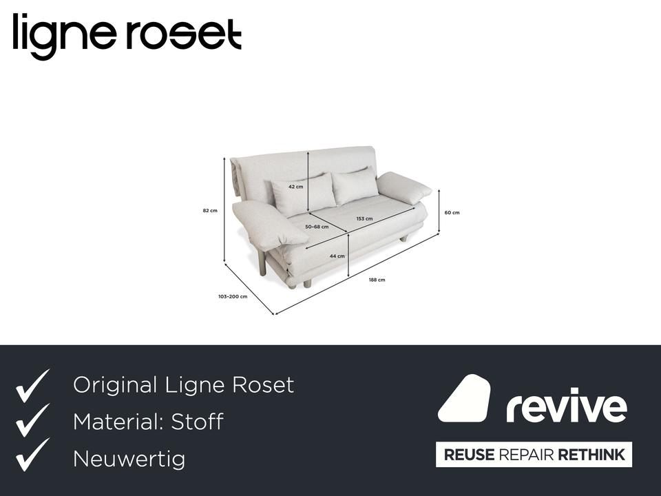 Ligne Roset Multy Dreisitzer Stoff Grau manuelle Schlaffunktion ✨ – Bild 2