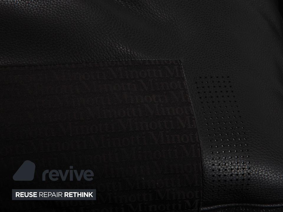 Minotti Hamilton Leder Ecksofa Schwarz Sofa Couch Recamiere – Bild 9