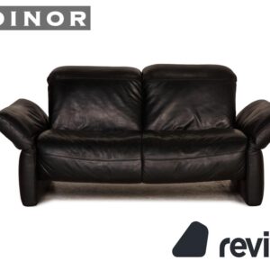 Koinor Elena Leder Sofa Schwarz Zweisitzer Couch Relax Funktion ✨